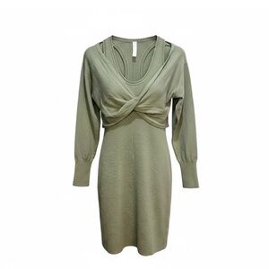 Anthropologie daily practice two piece sweater dress set twist front